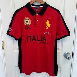 Polo Ralph Lauren 2011 RL1 Italia Racing Team Polo Shirt Boys Size XL 18-20